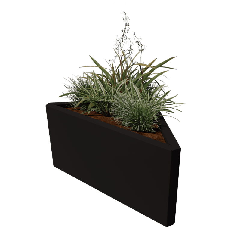 Pflanzkübel aus Stahl - Dreieckig ongleichseitig - 83,9 x 46,4 cm