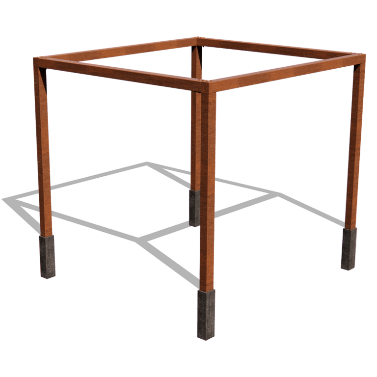 Cortenstahl Pergola - Viereckige - 324 x 300 x 230 cm