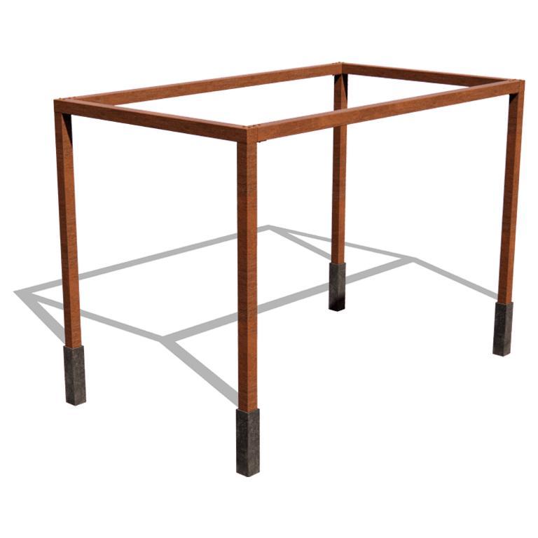 Cortenstahl Pergola - Rechteckig - 424 x 250 x 230 cm