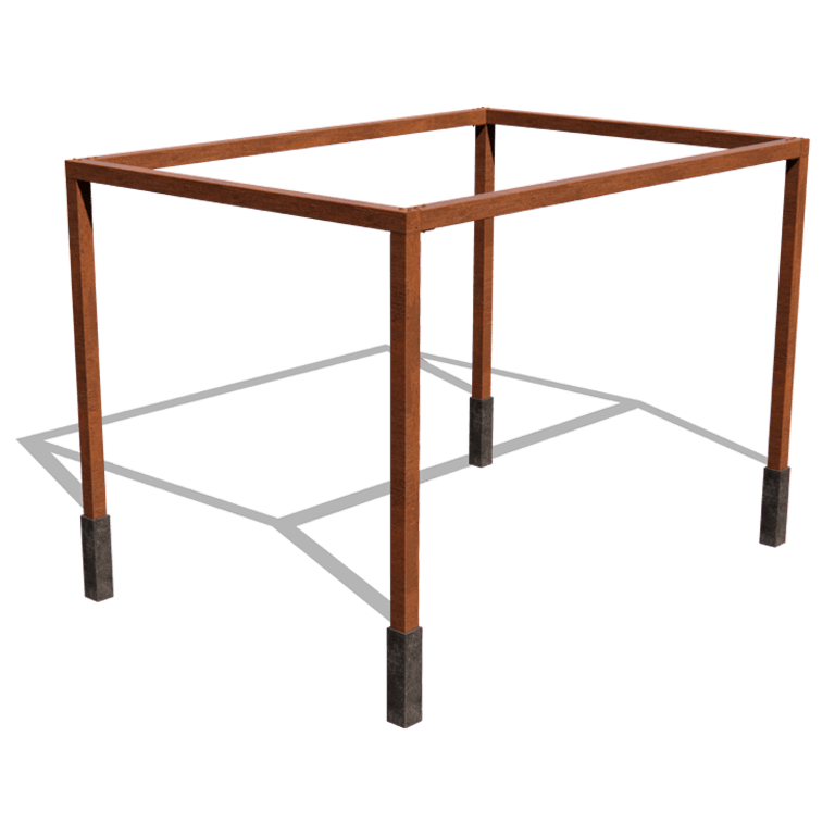 Cortenstahl Pergola - Rechteckig - 424 x 300 x 230 cm
