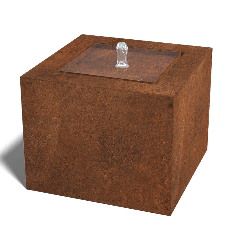 Wassertisch aus Cortenstahl - Lyra - 50 x 50 x 40 cm
