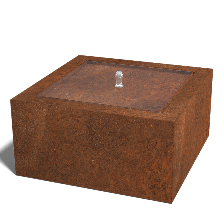 Wassertisch aus Cortenstahl - Lyra - 80 x 80 x 40 cm