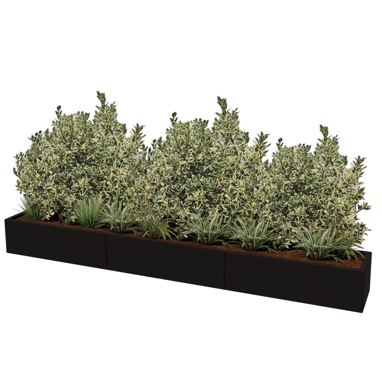 Hochbeet XXL aus Stahl - Rechteckig - 300 x 40 x 40 cm - Andere RAL farbe - Ohne Bodenplatte