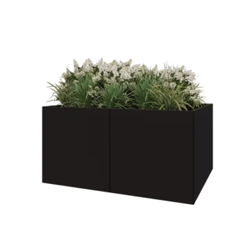 Hochbeet XXL aus Stahl - Rechteckig - 160 x 120 x 80 cm - RAL9005 matte (schwarz) - Mit Bodenplatte