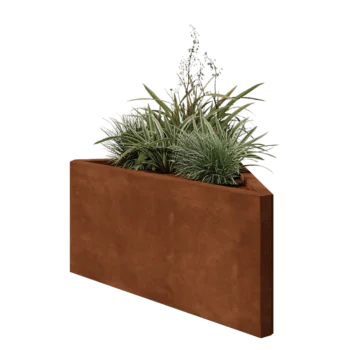 Cortenstahl Pflanzkübel - Dreieckig ongleichseitig - 83,9 x 46,4 x 40 cm - Ohne Bodenplatte