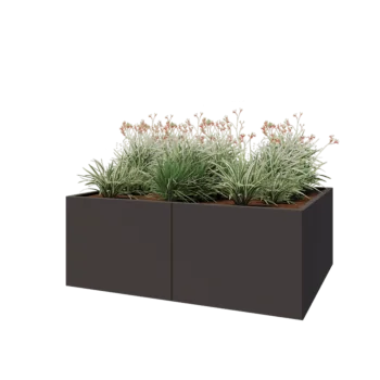 Hochbeet XXL aus Stahl - Rechteckig - 160 x 120 x 60 cm - RAL7016 matte (anthrazitgrau) - Mit Bodenplatte