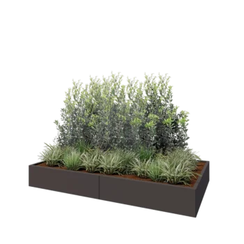 Hochbeet XXL aus Stahl - Rechteckig - 240 x 120 x 30 cm - RAL7016 matte (anthrazitgrau) - Mit Bodenplatte