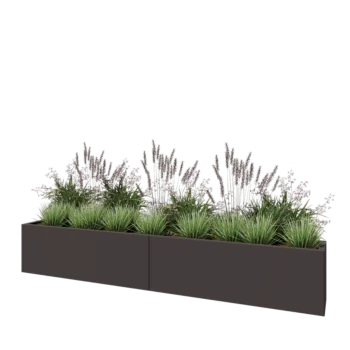 Hochbeet XXL aus Stahl - Rechteckig - 240 x 30 x 40 cm - RAL7016 matte (anthrazitgrau) - Ohne Bodenplatte