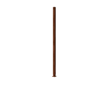 Cortenstahl Sichtschutzzaun H - Zwischenpfosten mit Grundplatte - 190 x 6 x 6 cm - Für 4x Paneel 47,5 cm