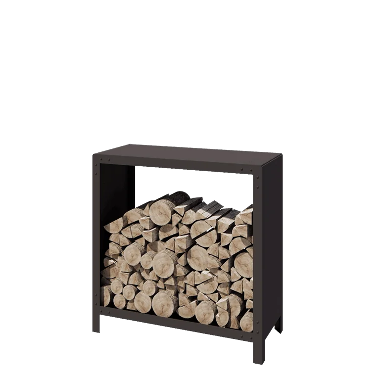 Holzlager aus Stahl - Indiana - 100 x 40 x 100 cm - RAL7016 matte (anthrazitgrau)