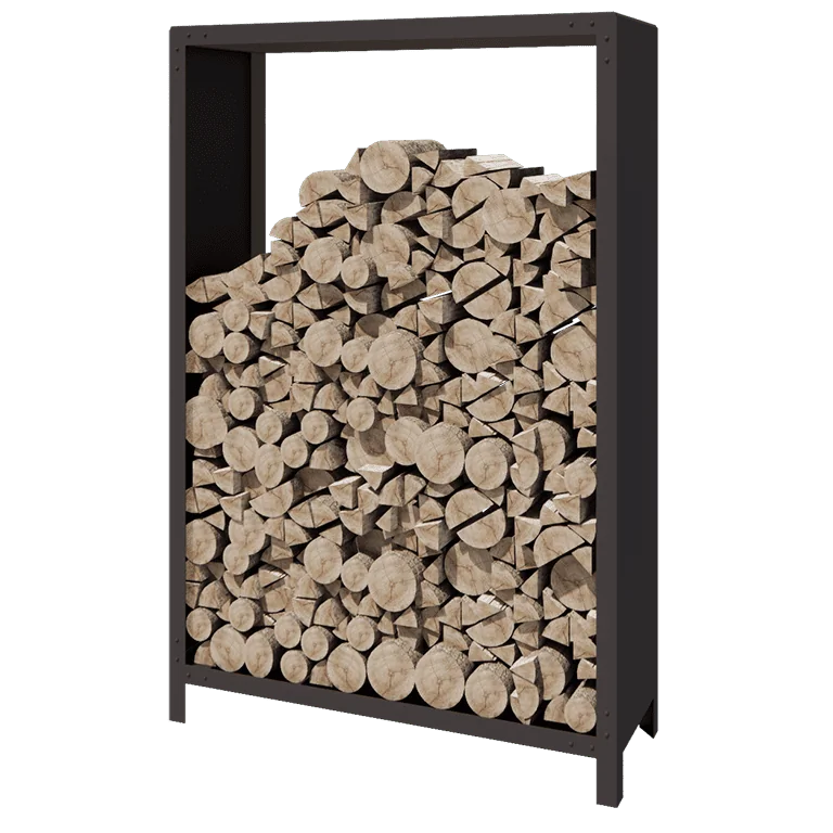 Holzlager aus Stahl - Indiana - 120 x 40 x 180 cm - RAL7016 matte (anthrazitgrau)