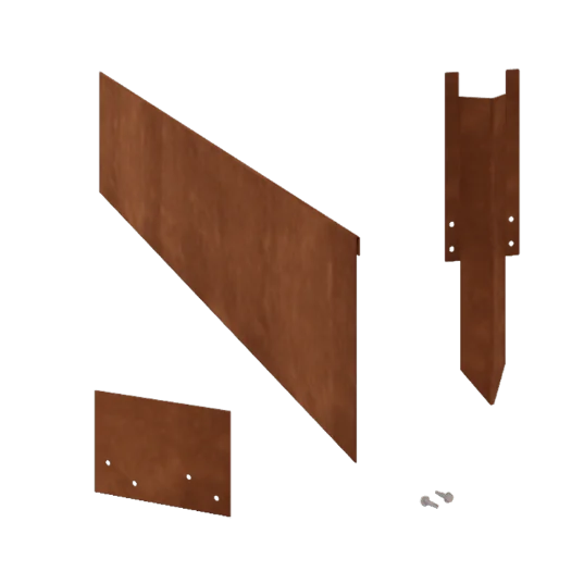 Cortenstahl Beeteinfassung - Abgeflacht - Höhe 23 cm - Kompletter Satz 15 meter