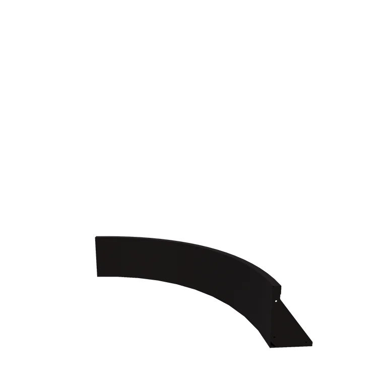 Stützmauer aus Stahl - Innenkurve - 100 x 100 x 30 cm - RAL9005 matte (schwarz)