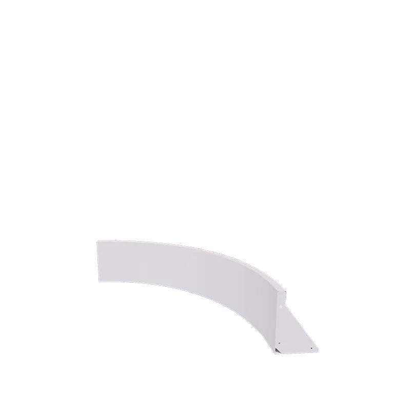 Stützmauer aus Stahl - Innenkurve - 100 x 100 x 30 cm - RAL9010 matte (weiß)