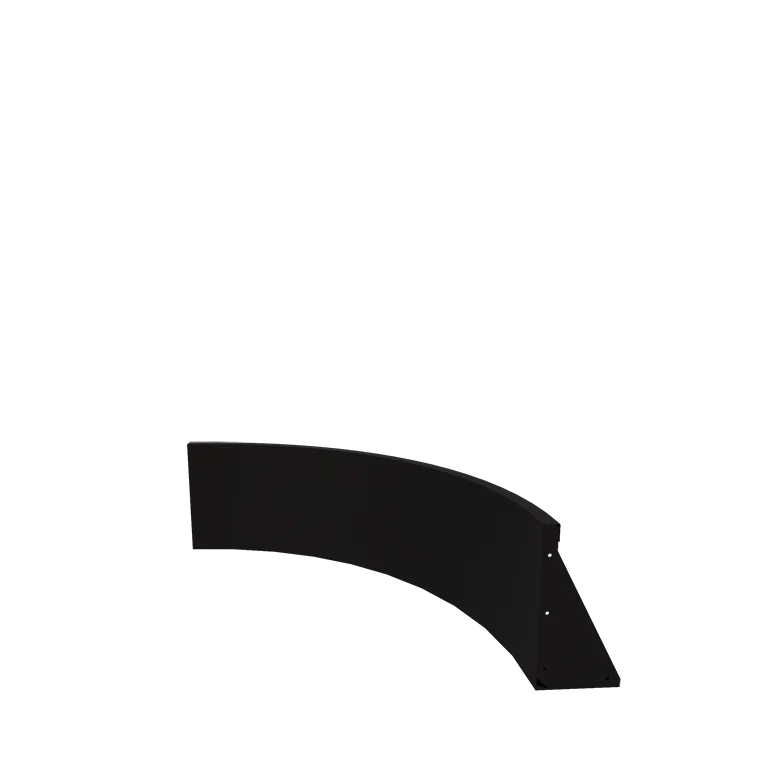 Stützmauer aus Stahl - Innenkurve - 100 x 100 x 40 cm - RAL9005 matte (schwarz)