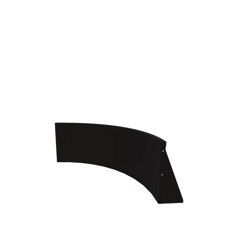 Stützmauer aus Stahl - Außenkurve - 100 x 100 x 50 cm - RAL9005 matte (schwarz)