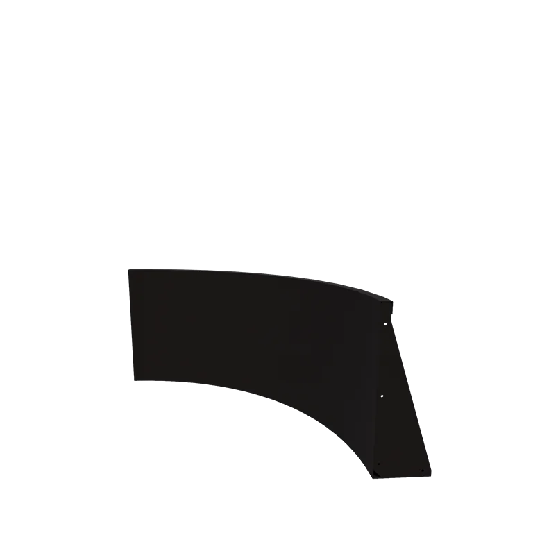 Stützmauer aus Stahl - Innenkurve - 100 x 100 x 60 cm - RAL9005 matte (schwarz)