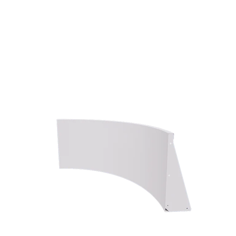 Stützmauer aus Stahl - Innenkurve - 100 x 100 x 60 cm - RAL9010 matte (weiß)