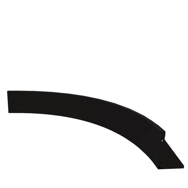 Stützmauer aus Stahl - Innenkurve - 150 x 150 x 30 cm - RAL9005 matte (schwarz)