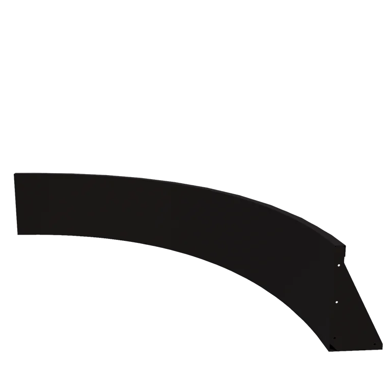 Stützmauer aus Stahl - Innenkurve - 150 x 150 x 40 cm - RAL9005 matte (schwarz)