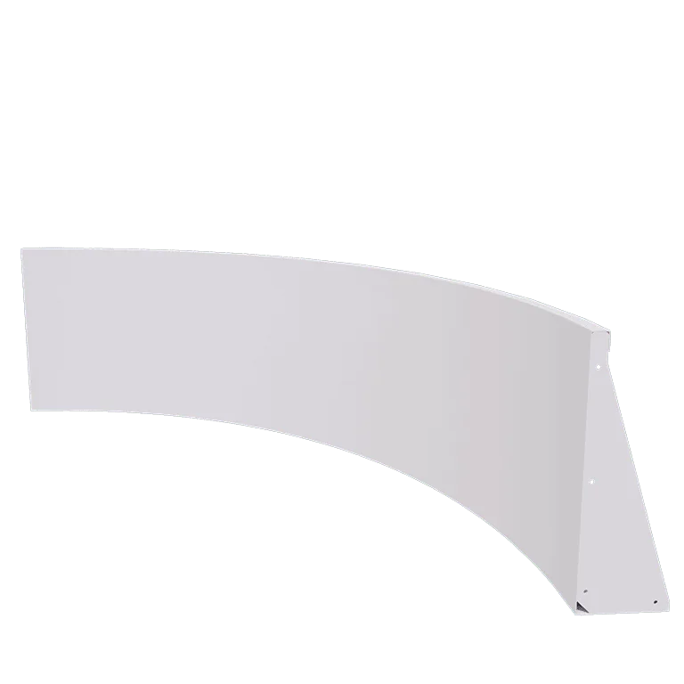 Stützmauer aus Stahl - Innenkurve - 150 x 150 x 60 cm - RAL9010 matte (weiß)