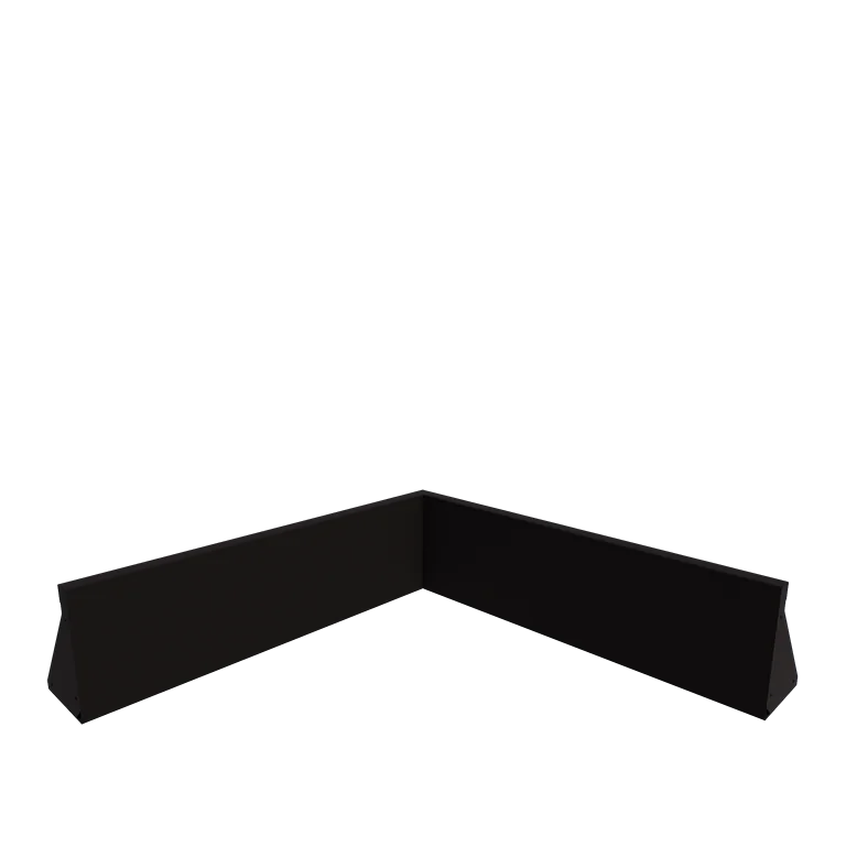 Stützmauer aus Stahl - Innenecke - 100 x 100 x 30 cm - RAL9005 matte (schwarz)