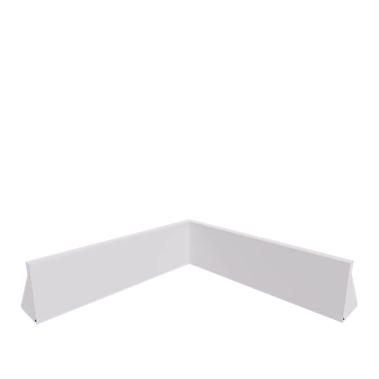 Stützmauer aus Stahl - Innenecke - 100 x 100 x 30 cm - RAL9010 matte (weiß)