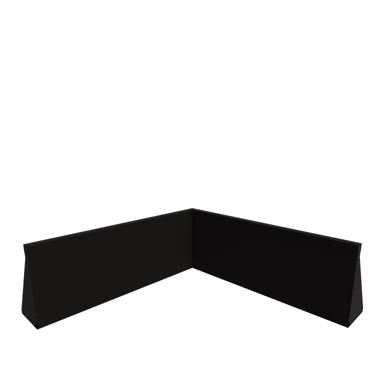 Stützmauer aus Stahl - Innenecke - 100 x 100 x 40 cm - RAL9005 matte (schwarz)