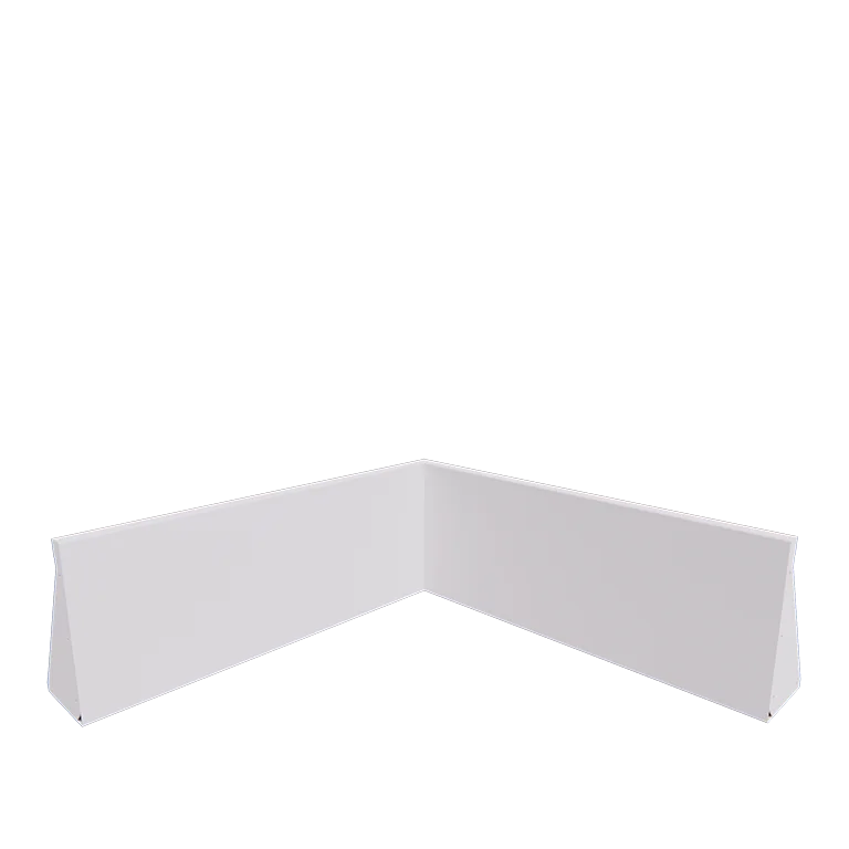 Stützmauer aus Stahl - Innenecke - 100 x 100 x 40 cm - RAL9010 matte (weiß)