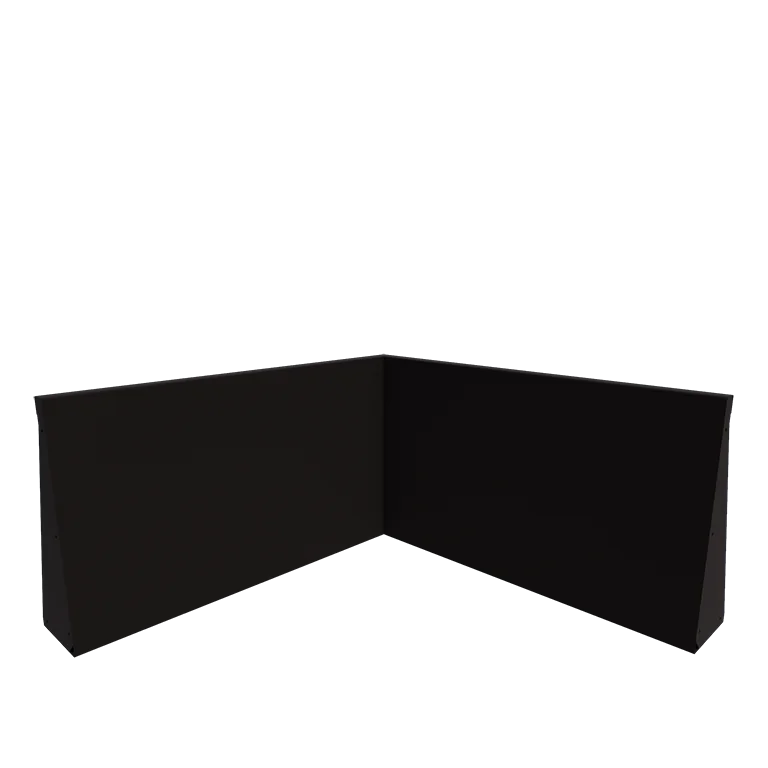 Stützmauer aus Stahl - Innenecke - 100 x 100 x 60 cm - RAL9005 matte (schwarz)