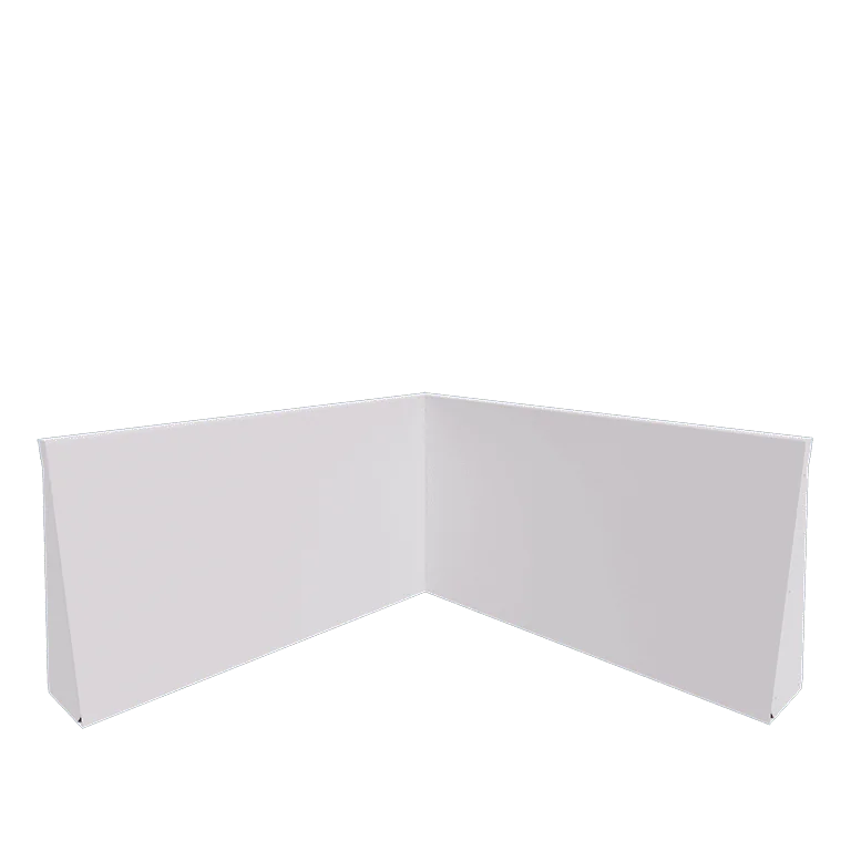 Stützmauer aus Stahl - Innenecke - 100 x 100 x 60 cm - RAL9010 matte (weiß)