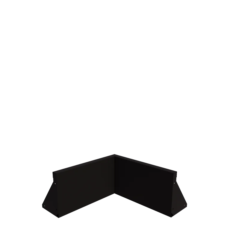 Stützmauer aus Stahl - Innenecke - 50 x 50 x 30 cm - RAL9005 matte (schwarz)