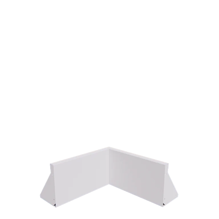 Stützmauer aus Stahl - Innenecke - 50 x 50 x 30 cm - RAL9010 matte (weiß)