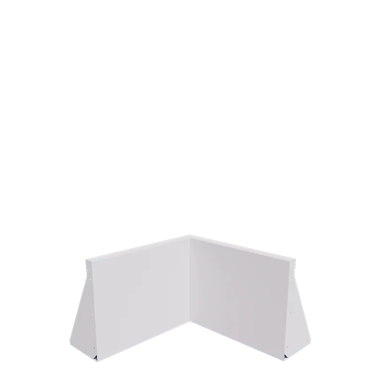 Stützmauer aus Stahl - Innenecke - 50 x 50 x 40 cm - RAL9010 matte (weiß)