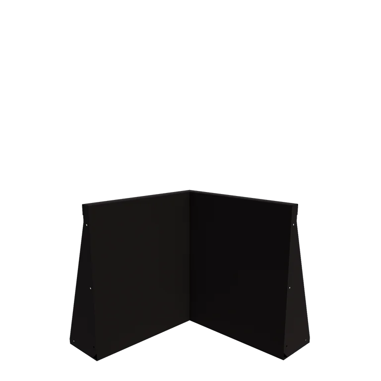 Stützmauer aus Stahl - Innenecke - 50 x 50 x 60 cm - RAL9005 matte (schwarz)