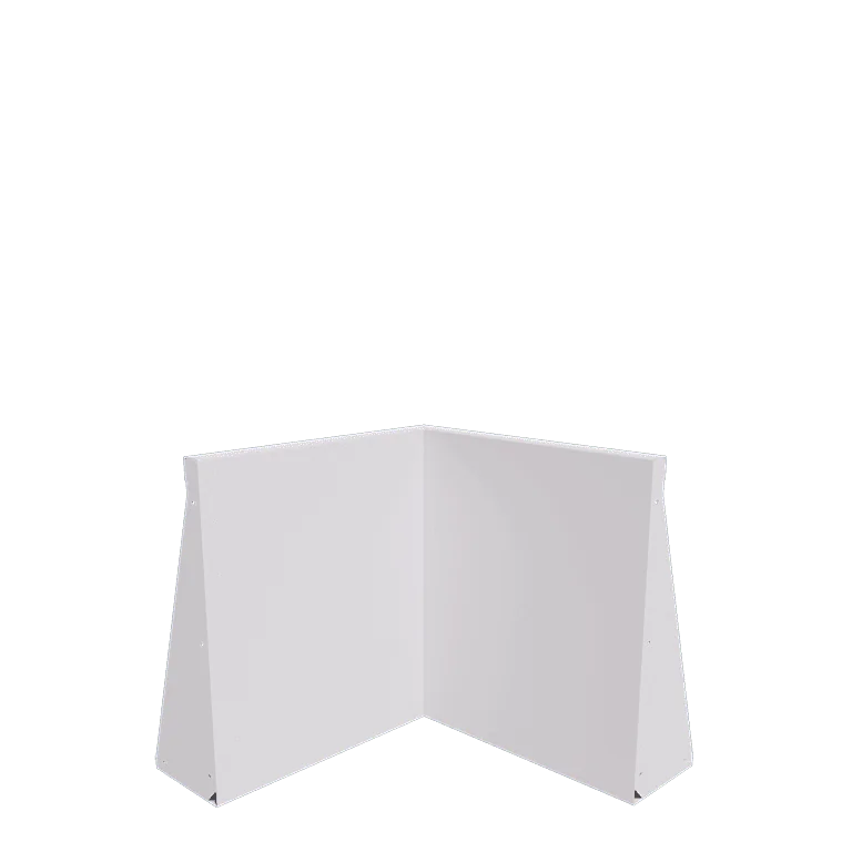 Stützmauer aus Stahl - Innenecke - 50 x 50 x 60 cm - RAL9010 matte (weiß)