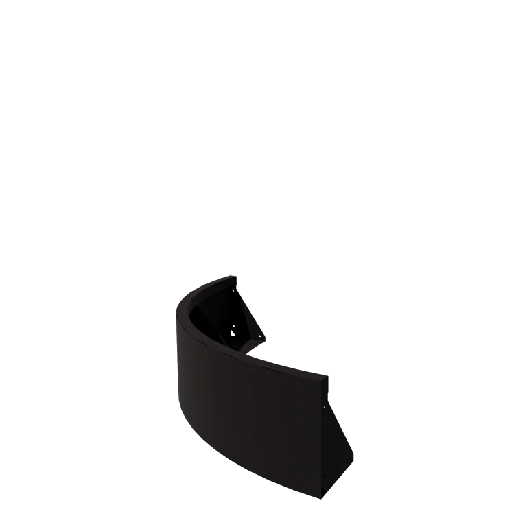 Stützmauer aus Stahl - Außenkurve - 100 x 100 x 30 cm - RAL9005 matte (schwarz)