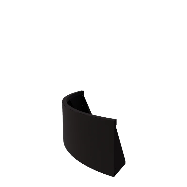 Stützmauer aus Stahl - Außenkurve - 100 x 100 x 40 cm - RAL9005 matte (schwarz)