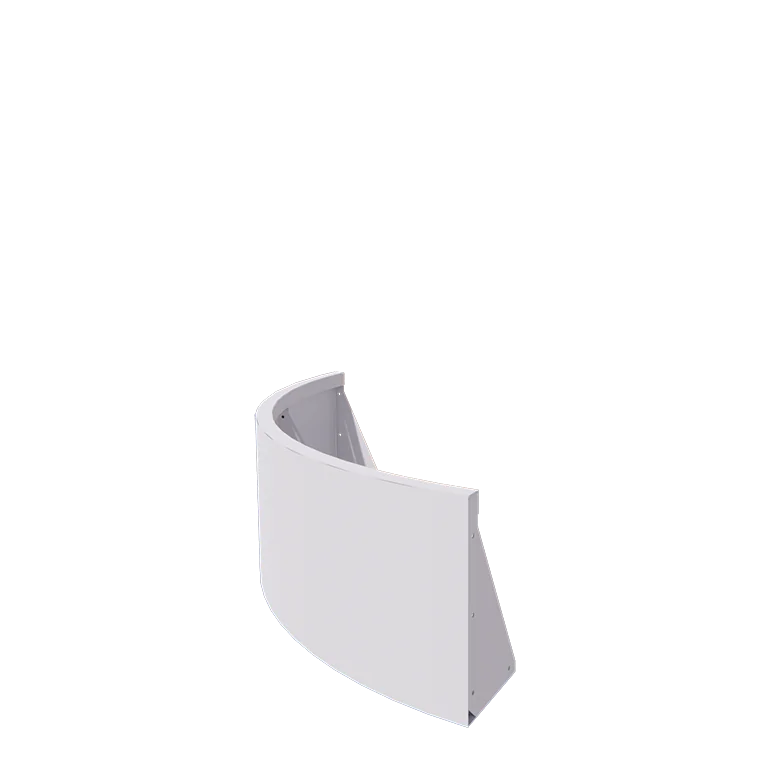 Stützmauer aus Stahl - Außenkurve - 100 x 100 x 40 cm - RAL9010 matte (weiß)