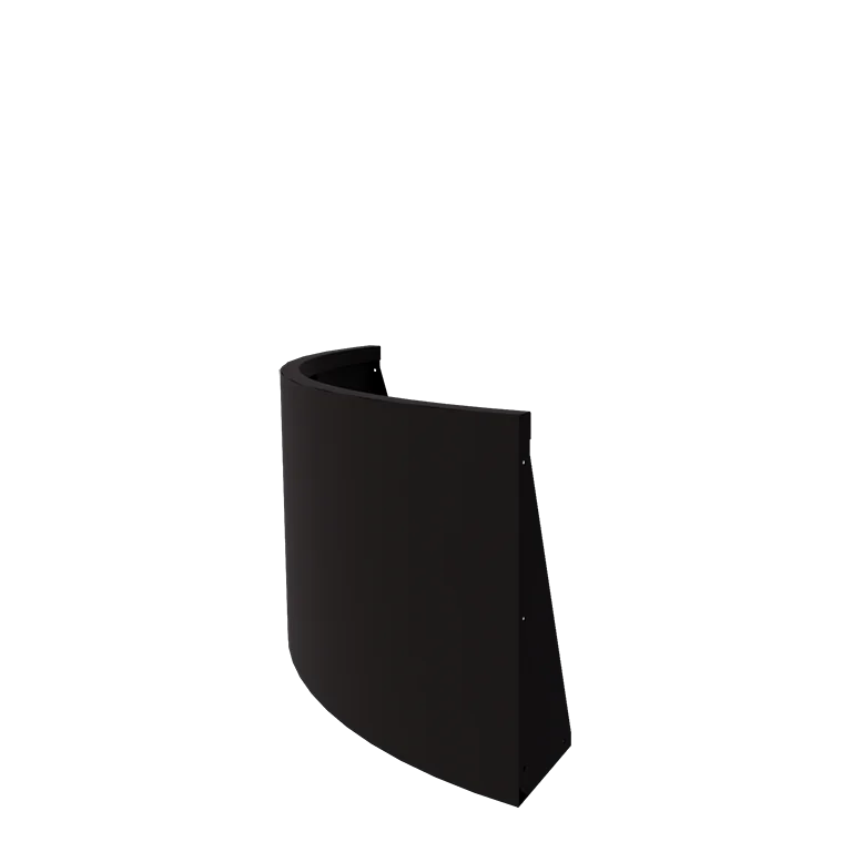 Stützmauer aus Stahl - Außenkurve - 100 x 100 x 60 cm - RAL9005 matte (schwarz)