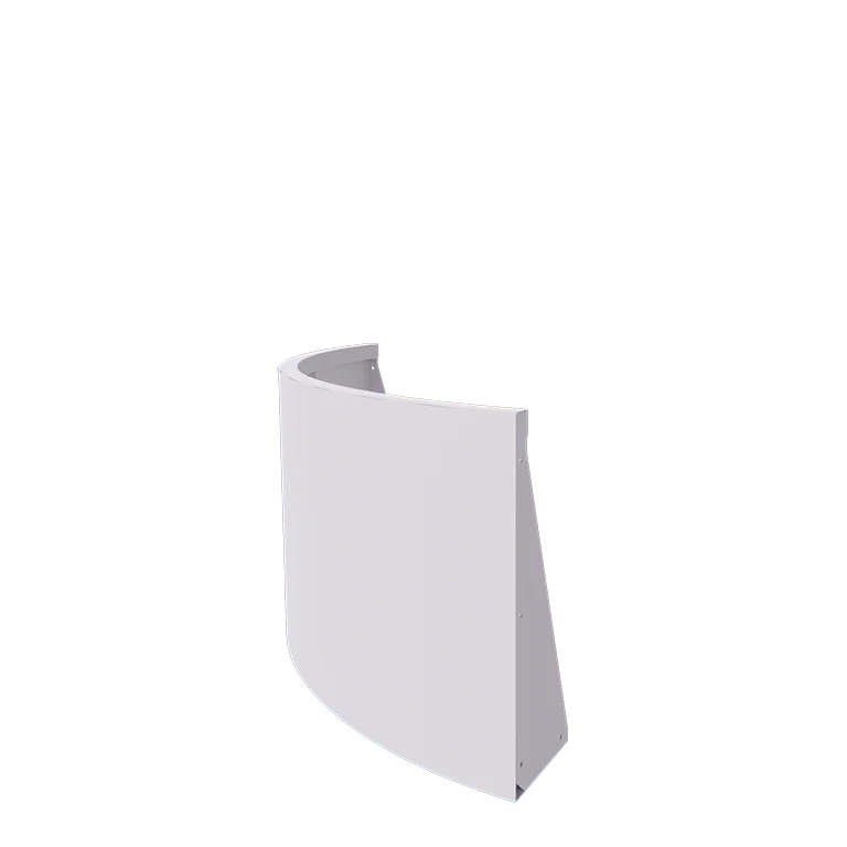 Stützmauer aus Stahl - Außenkurve - 100 x 100 x 60 cm - RAL9010 matte (weiß)