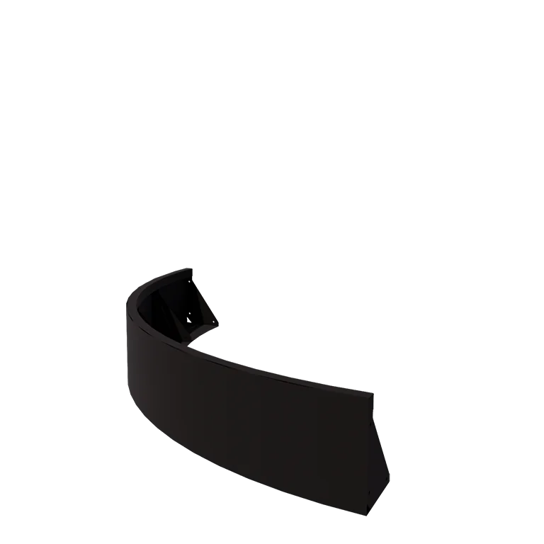 Stützmauer aus Stahl - Außenkurve - 150 x 150 x 30 cm - RAL9005 matte (schwarz)