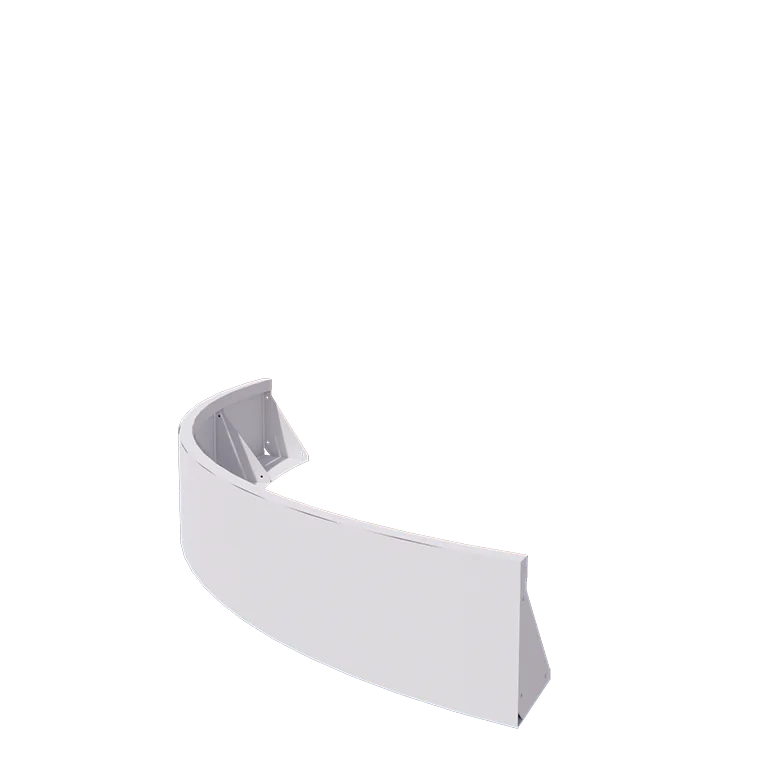 Stützmauer aus Stahl - Außenkurve - 150 x 150 x 30 cm - RAL9010 matte (weiß)