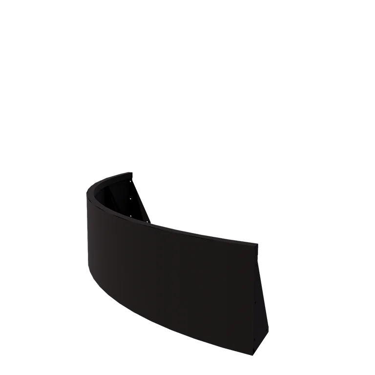 Stützmauer aus Stahl - Außenkurve - 150 x 150 x 40 cm - RAL9005 matte (schwarz)