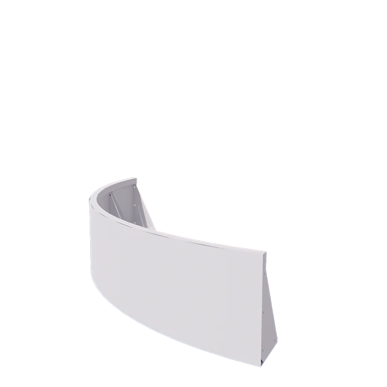 Stützmauer aus Stahl - Außenkurve - 150 x 150 x 40 cm - RAL9010 matte (weiß)