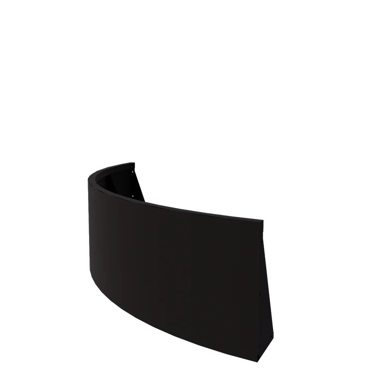 Stützmauer aus Stahl - Außenkurve - 150 x 150 x 50 cm - RAL9005 matte (schwarz)