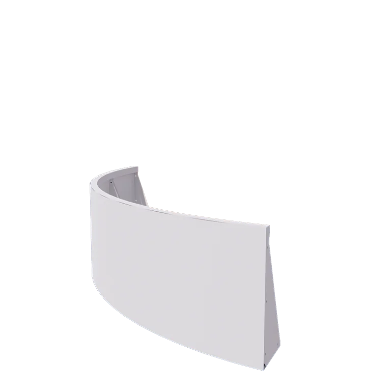 Stützmauer aus Stahl - Außenkurve - 150 x 150 x 50 cm - RAL9010 matte (weiß)