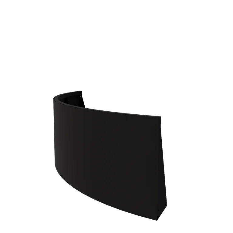 Stützmauer aus Stahl - Außenkurve - 150 x 150 x 60 cm - RAL9005 matte (schwarz)