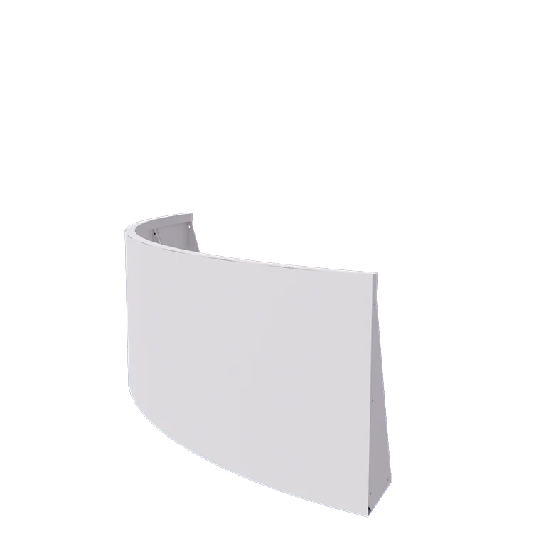 Stützmauer aus Stahl - Außenkurve - 150 x 150 x 60 cm - RAL9010 matte (weiß)