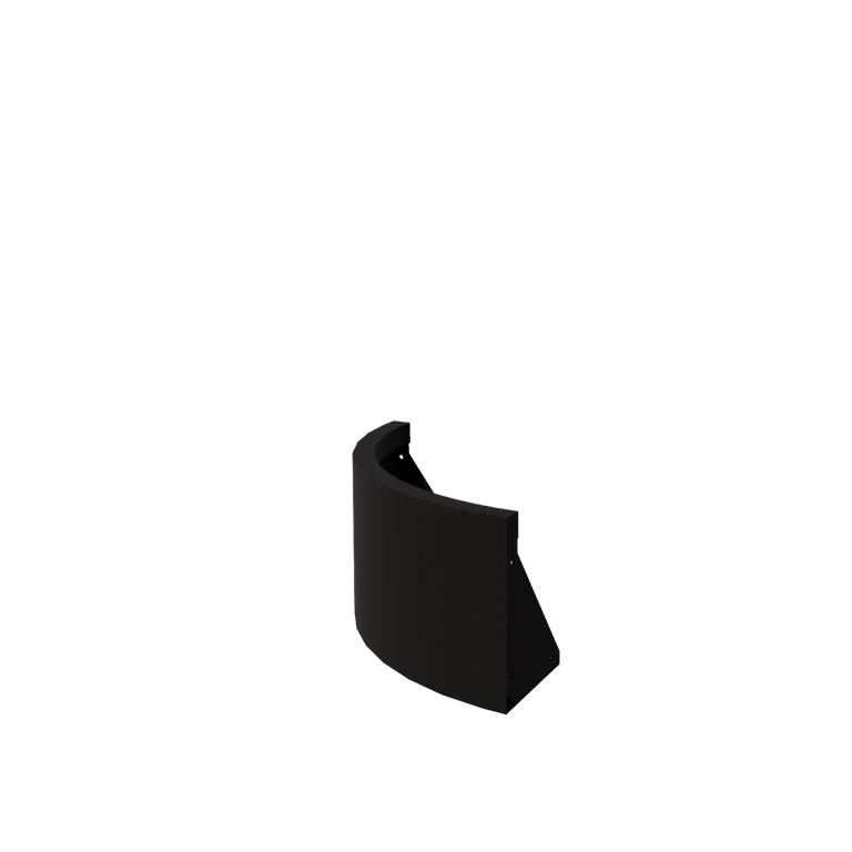 Stützmauer aus Stahl - Außenkurve - 50 x 50 x 30 cm - RAL9005 matte (schwarz)